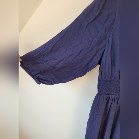 Torrid Blue High Low Dress With Attached Slip Size 2 Elastic Waist - Picture 3 of 11